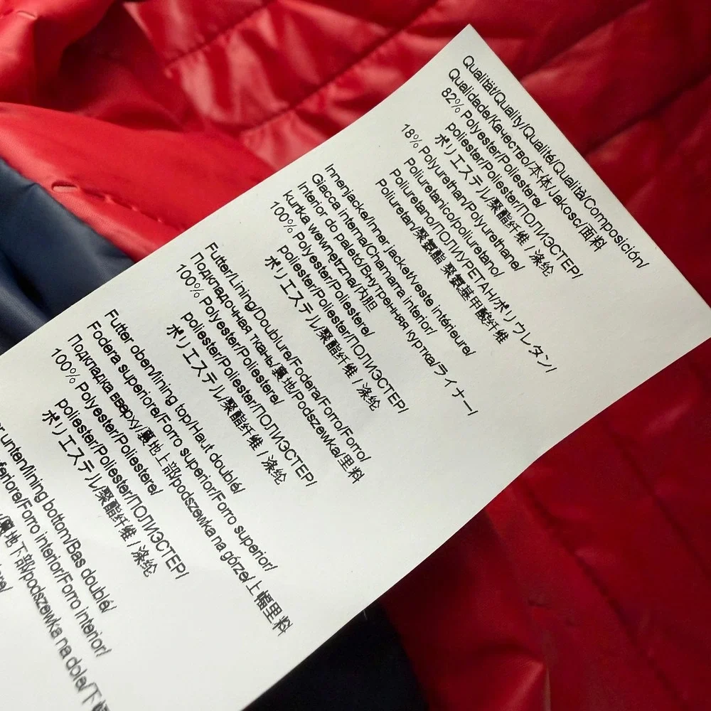 Hugo Boss Jacket Mens Large Navy Blue 3-in-1 Hooded Coat with Red Puffer Vest